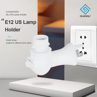 GuangLi GL-076 Support de lampe E12 mural mobile en PBT avec interrupteur, prise américaine 110V, pour veilleuse