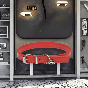 Luxury Adjustable PU Leather Dog & Cat Collar with Metal Buckle Hot Selling Multiple Solid Colors Cats <b>Bell</b> Included - Product Image 2