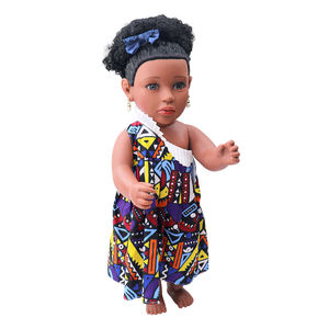 Nueva muñeca de moda de PVC suave de 18 pulgadas, niña africana con ropa negra, juguete infantil de material plástico duradero. - Product Image 4