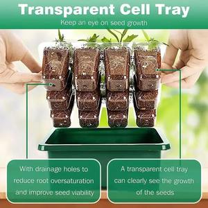 Caja de cultivo de 12 celdas con cubierta superior y luz de crecimiento, maceta para germinación de plántulas con LED de espectro completo para promoción del crecimiento - Product Image 4