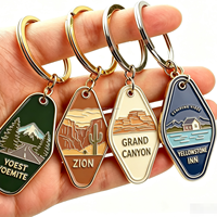 Porte-clés en métal personnalisé de luxe pour hôtel, logo d'entreprise 2D 3D, porte-clés en métal plaqué or, émail dur et doux, porte-clés en métal