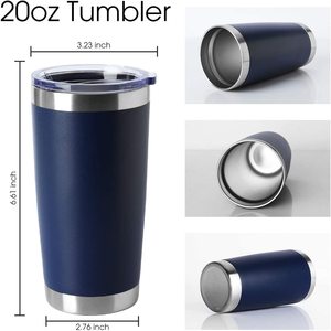 Vaso Térmico de Acero Inoxidable de 20oz/30oz, Doble Pared, Aislado al Vacío, Tapa para Viaje, Diseño de Logotipo Personalizable, Moderno, para Café - Product Image 3