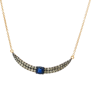 Collar con Dije de Plata con Kyanita y Diamantes: Realza tu estilo con este elegante collar con dije. - Product Image 1