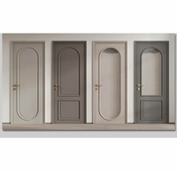 Porte en contreplaqué Evereco avec insert en verre, finition personnalisée, isolation acoustique, placage en bois de chêne moderne arabe laminé