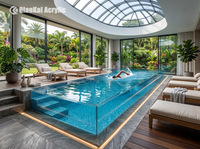 Panel Kolam Renang Akrilik QIANKAI Ramah Lingkungan dengan Garansi 20 Tahun, Tebal 100mm untuk Kolam Renang Hotel Model B-1