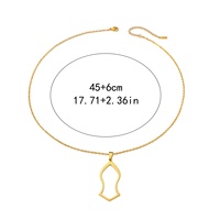Collar con Colgante de Calabaza Religiosa con Caligrafía Ayatul Kursi, Joyería Musulmana Islámica Árabe de Acero Inoxidable, Venta al por Mayor para Eid y Ramadán