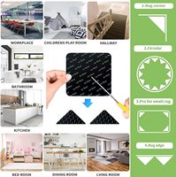 Ruban de tapis lavable réutilisable noir Tampons adhésifs double face Pince à tapis antidérapante pour planchers de bois franc