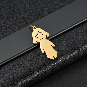 Collana con Ciondolo Personalizzabile Fai-da-Te, Placcato Oro 18k, Charm per Ragazzi e Ragazze, Pendente Famiglia in Acciaio Inossidabile - Product Image 4