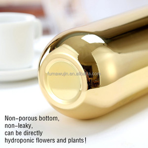 Venta al por mayor de alta gama de acero inoxidable 304 jarrones para arreglos florales impermeable hidropónico hogar florero de mesa de metal - Product Image 4