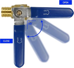 Hourleey 10-mảnh 3/4 inch <span class=keywords><strong>pex</strong></span> Brass đầy đủ cổng đóng van bi nóng/lạnh quý lần lượt nước dừng tắt 1 mảnh mỗi Màu Đỏ màu xanh - Product Image 3