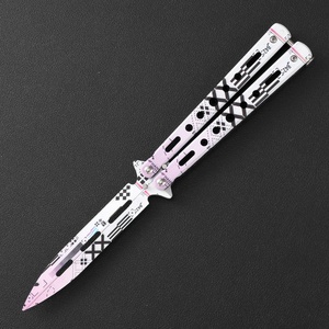 <strong>Butterfly</strong> <strong>Knife</strong> <strong>Trainer</strong> Uncut All-Steel Exercise <strong>Knife</strong> with 3cr13 Stainless Steel Blade for DIY Camping EDC Practice - Product Image 5