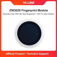 Module de reconnaissance d'empreintes digitales HLK-ZW3020, forme ronde, indicateur LED RGB, capteur capacitif pour serrure intelligente, contrôle d'accès sécurisé