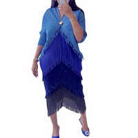 Robe décontractée d'été pour femme PY, mi-longue, tissée, froncée, ample, grande taille, taille élastique, manches chauve-souris, volants en cascade, 100 % polyester