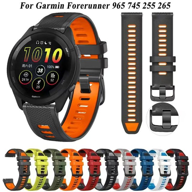 22mm Luxury Silicone Sports Smartwatch Band Replacement with Pin Buckle for Garmin Vivoactive 4 Venu 2/3-Unisex