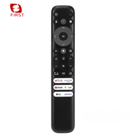 Control Remoto de Código Fijo Modelo Voz Negro con Alcance de 10m RC902V/RC813 para TV TCL con Material Plástico y Silicona