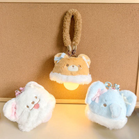 Porte-clés Peluche Chien Mignon en Coton PP avec Veilleuse Mini LED, Jouet en Peluche Kawaii, Breloque de Sac Lumineuse, Cadeau, Vente en Gros, Personnalisable
