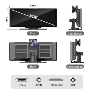4k 10.26inch Hệ thống Linux đa-ui ADAS không dây Carplay Android <span class=keywords><strong>Auto</strong></span> xách tay Navigation với 2 máy ảnh WDR ghi âm - Product Image 4