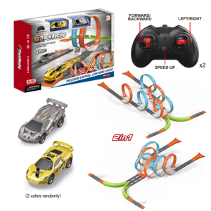 Juego de Juguetes Educativos de Pista de Carreras para Bebés, Tren Electrónico, Juguetes de Ensamblaje DIY para Niños, Coche RC de Doble Pista 2.4G - Product Image 1