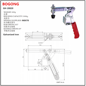 Abrazadera de Palanca Horizontal de Liberación Rápida BOGONG CH GH-20820 para Trabajos en Madera y Tallados WDC HS GH20820 Unidad de Sujeción Juego de Sujeción - Product Image 2