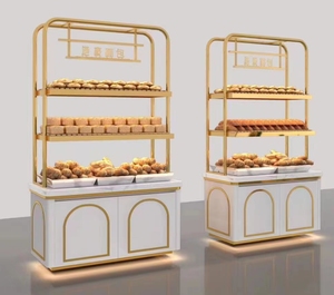 面包店展示架蛋糕和面包展示柜玻璃柜空气冷却柜台架 - Product Image 1