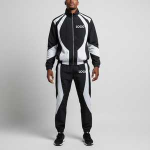 Conjunto Deportivo de 2 Piezas para Hombre, Chaqueta Cortavientos con Capucha, Estilo Urbano, Personalizado con Parches, Poliéster/Nailon, Estampado, Nuevo de Invierno, OEM - Product Image 2
