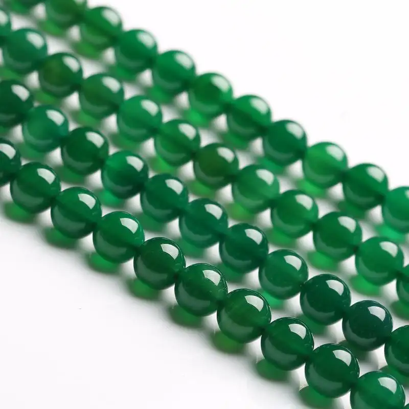 All'ingrosso perline di pietra naturale verde agata rotonde perle sciolte 6mm 8mm 10mm perline di corniola per gioielli