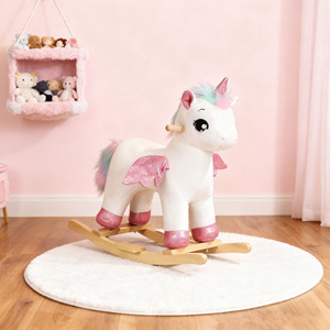 Cheval à bascule licorne aux grands yeux pour enfants de 2 à 6 ans - Product Image 2