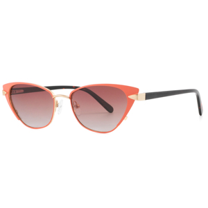 Gafas de sol tipo ojo de gato para mujer, montura roja, lentes degradadas, 100% protección UV, protección solar para adultos - Product Image 5