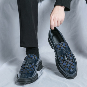 Mocasines con Borlas de Diseño Clásico en Negro y Azul, Cómodos, Duraderos, Ligeros, Transpirables, para Negocios, Oficina, Hombres, Bodas, Primavera - Product Image 1