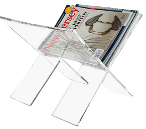 Nhà máy tùy chỉnh bán buôn Acrylic hiển thị đứng Brochure chủ đứng bookrack hiển thị Tạp Chí giá lucite Vàng rõ ràng - Product Image 3