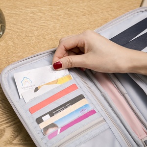 Bán Buôn Xách Tay Thuận Tiện Không Thấm Nước Polyester RFID Khối Du Lịch Vé Hộ Chiếu Ví - Product Image 3