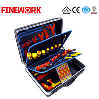 99LB101 Ensemble d'outils isolés VDE 48 pièces 1000V IEC 60900 Clé à molette Pince à épiler Tournevis Ensemble d'outils isolés dans une valise pour électriciens