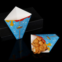 Boîtes en papier personnalisées pour crêpes, frites, churros, glaces, boîtes coniques pour gaufres aux œufs, boîtes en papier pour crêpes et glaces, manchons en papier