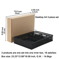 Organisateur de fichiers de bureau en métal A4 A5 personnalisable par le fabricant, multifonctionnel, pour la maison et le bureau, ensemble de 3 pièces