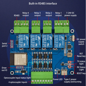 Taidacent ESP32 <span class=keywords><strong>modbus</strong></span> rtu <span class=keywords><strong>Relay</strong></span> chuyển 4CH <span class=keywords><strong>4</strong></span> KÊNH WIFI <span class=keywords><strong>Relay</strong></span> <span class=keywords><strong>Module</strong></span> RS485 optocoupler <span class=keywords><strong>4</strong></span> cách Wifi <span class=keywords><strong>Relay</strong></span> Bảng điều khiển - Product Image 2
