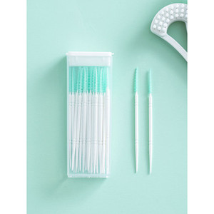 I migliori spazzolini interdentali in plastica a doppio lato a 40 conteggi tipo stuzzicadenti con filo di acciaio inossidabile - Product Image 1