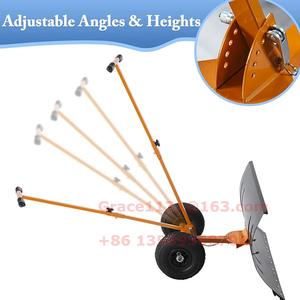 مجرفة ثلج جديدة بعجلات وشفرة برتقالية/سوداء بطول 740 مم مع دافع ثلج مُسمك للطرق والأرصفة موديل 2503 - Product Image 3