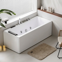Baignoire Spa Acrylique Moderne Autoportante Rectangulaire avec Jets de Massage pour la Relaxation dans les Salles de Bain d'Hôtel
