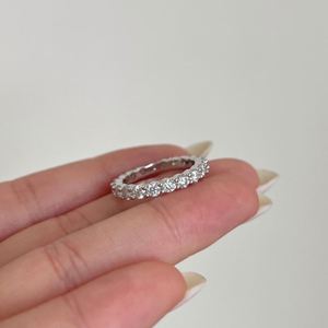 Dylam Charm High Top Jewelry S925 <b>Silver</b> <b>Eternity</b> Band D VVS1 Moissanite Stones Women Lady Bridal Promise Engagement <b>Ring</b> <b>Rings</b> - Product Image 3