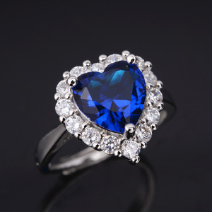 <span class=keywords><strong>Anillos</strong></span> Abiertos <span class=keywords><strong>de</strong></span> Zafiro Artificial en Forma <span class=keywords><strong>de</strong></span> Corazón al por Mayor para Mujer, Elegantes <span class=keywords><strong>Anillos</strong></span> <span class=keywords><strong>de</strong></span> Circonita Brillante, Joyería <span class=keywords><strong>de</strong></span> Compromiso <span class=keywords><strong>y</strong></span> Boda - Product Image 2