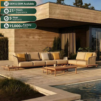 Canapé en rotin de style européen pour l'extérieur, haut de gamme, imperméable, résistant au soleil, en alliage d'aluminium, meubles de jardin, patios, terrasses, balcon