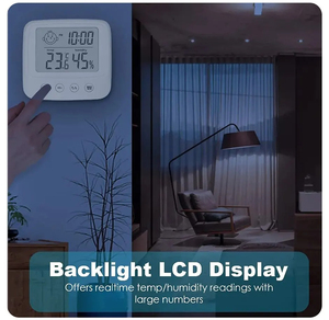 Wholesale LCD Digital <b>Thermometer</b> Hygrometer Backlight Temperature Indoor Humidity Meter Sensor <b>Electronic</b> Weather Station Room - Product Image 2