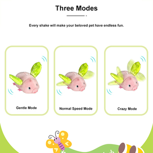 New Hot Selling Pig-shaped <b>Plush</b> Electric Smart Chirping <b>Cat</b> Toy Touch Activated Flapping Wings USB Charging Interactive <b>Cat</b> Toy - Product Image 4