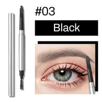 Pensil Alis Vegan 3 Warna Tahan Air, Dapat Ditarik, Ujung Runcing, Anti Luntur, Riasan Alis Alami, Label Pribadi