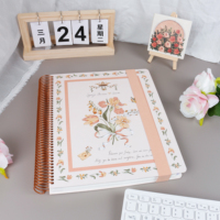 Carnet de notes A4 avec ruban floral jaune, couverture rigide résistante aux rayures, pages intérieures de haute qualité, emballage en boîte cadeau
