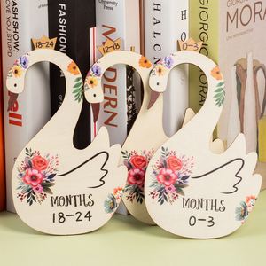 Wholesale Cartoon Swan Wooden Baby <b>Clothes</b> Divider <b>Tag</b> Wood Modern Art Hanging <b>Tag</b> Newborn <b>Clothes</b> Classification - Product Image 3