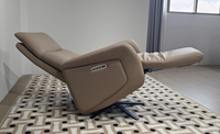Fauteuil inclinable relaxant en cuir véritable de haute qualité, pivotant, rotatif, électrique, à bascule, à un seul siège, avec chargeur USB