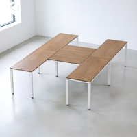 Bureau en H 300x210x75cm, Ensemble de bureaux 2 places, Partenaire de confiance pour la fourniture de bureaux longs et de grande taille, Table de bureau