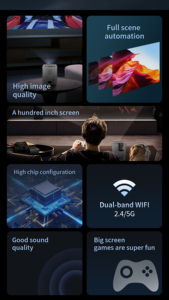 Umiio A011 Hot Bán Android 9 mini xách tay cho nhà ngoài trời độ nét cao Q3 Pro xách tay chơi game máy chiếu - Product Image 3