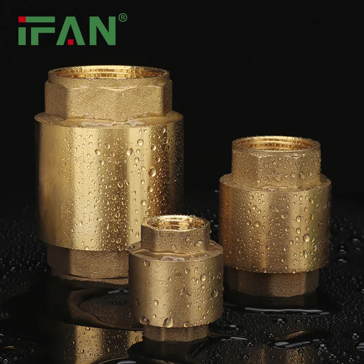 IFAN अनुकूलन सोने के रंग वसंत पानी की जाँच वाल्व 1/2 ''-2'' पीतल की जाँच वाल्व